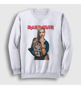 Presmono Unisex Beyaz Finger Metal Müzik Iron Maiden Sweatshirt 497393tt (Beyaz)