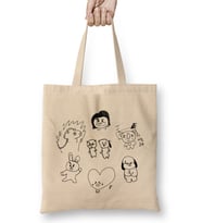 Bts Bt21 Drawing Black Bez Çanta Uzun Saplı