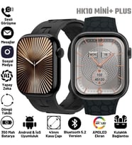 Watch HK 10 + Mini Plus Siyah AMOLED Ekranlı Akıllı Saat 41mm, 2GB Depolama, iPhone & Huawei Uyumlu 8,9,10
