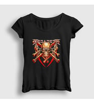 Presmono Kadın Siyah Bones Megadeth T-Shirt 65400tt