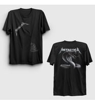 Presmono Unisex Siyah Snake The Black Album Metallica Sırt Baskılı T-Shirt 517891tt