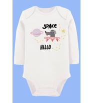 Organik Baskılı Pamuklu Unisex Bebek Body UZUNKOLE105