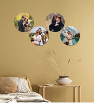 Kişiye Özel 4 Fotoğraflı Yuvarlak Mdf Tablo