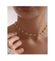 Kadın Gold Renk Papatya Model Şık Tasarım Kolye 45 CM (Altın)