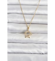 316L Çelik Zincir Gold Renk Caretta Caretta Model Kadın Kolye TJ-BKO11096