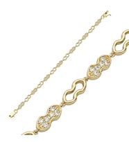 Taşlı Modern Tasarım Altın Bileklik (Gold)