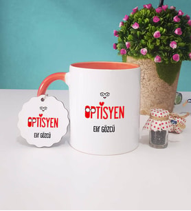 Optisyen Kupa Bardak Turuncu ve Anahtarlık