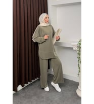 Kalina Model İthal Pike Kumaş Cep Detaylı Kadın Takım