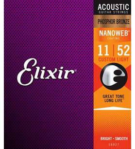 Elixir 16027 Nanoweb Phosphor Bronze Akustik Gitar Teli (11-52)