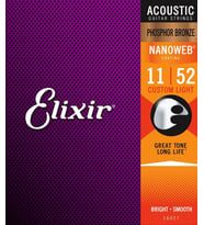 Elixir 16027 Nanoweb Phosphor Bronze Akustik Gitar Teli (11-52)