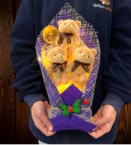 Led Işıklı Kahve Ayıcıklı Peluş Ayıcık Buketi Doğum Günü Hediyesi Arkadaşa Hediye Sevgiliye Hediye (Model 2)