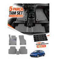 e-biz HONDA CİVİC-FK-HATCHBACK 5 KAPI (2006-2012) Uyumlu EVA Oto Paspas Metal Topukluklu Açık Gri