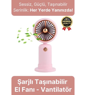 Özel Üretim Taşınabilir Usb Şarjlı Sessiz 2 Kademeli Serinletici Tutmalı Masa El Fanı Vantilatör