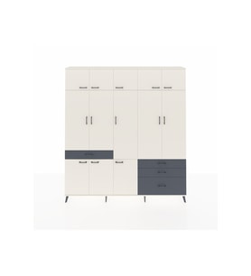 Arges Dolap 8 Raflı 4 Çekmeceli 3 Askılı 220x30x243 Aytaşı-Aytaşı/Antrasit