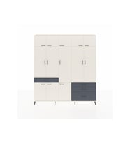 Arges Dolap 8 Raflı 4 Çekmeceli 3 Askılı 220x30x243 Aytaşı-Aytaşı/Antrasit