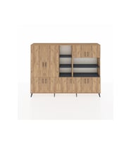 Arges Dolap 14 Raflı 9 Kapaklı 220x30x163 Çam-Çam/Antrasit