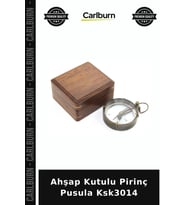 Özel Üretim Dekoratif Koleksiyon Hediyelik Antika Tasarım Ahşap Kutulu Pirinç Pusula Ksk3014