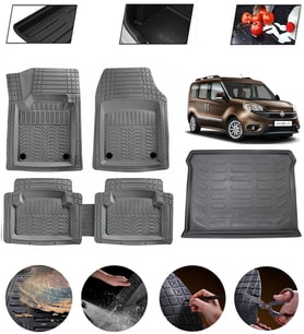 Fiat Doblo 2 2010-2022 Uyumlu Paspas Araca Özel Bagaj Havuzu MBS Gri