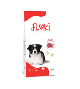Floki Yavru Köpek Maması Biftekli & Pirinçli 1 Kg (Beyaz)