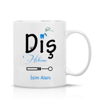 Kişiye Özel Diş Hekimi İçin Hediye Tasarım Kupa Çay Kahve Hediye Bardak-003