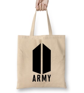 Bts Army Logo Bez Çanta Uzun Saplı