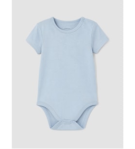 LCW baby Mavi Kısa Kollu Baskılı Erkek Bebek Body