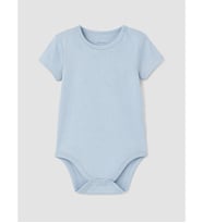 LCW baby Mavi Kısa Kollu Baskılı Erkek Bebek Body