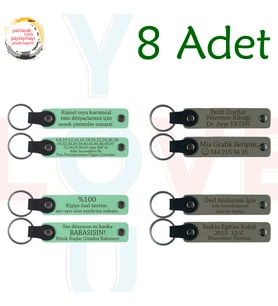 Yeşil & Kül Gri, Tarih Öğretmeninden Sınıfına Anı, 8’li Set, Kişiye Özgü Mesajlı Deri Hediyelik