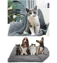 Yumuşak Peluş Kedi Köpek Yatağı ve Battaniye 60x90 cm
