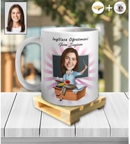 Kişiye Özel İsimli Öğretmen Meslek Beyaz Kupa ve Ahşap Palet Altlığı Hediyeli Kupa Bardak oh1024