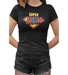 Super Mom Siyah Kadın Tshirt