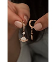 925 Ayar Gümüş Sallantılı Rose Gezegen Küpe