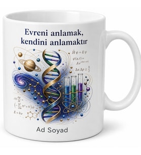 Bilim Temalı Kupa Genetik Sarmal Deney Tüpü Evren Bilim İnsanı Hediye Bardak