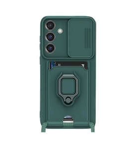 Samsung Galaxy S25 Plus Kılıf Zuma Kartvizitli Yüzüklü Silikon - Yeşil