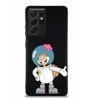 Samsung Galaxy S21 Ultra Soft Premier Kapak Sandy Tasarımlı Silikon Kılıf - Siyah (Şeffaf)