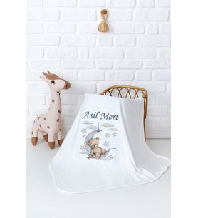 Pia Baby Premium %100 Pamuk Çift Kat Penye Bebek Battaniyesi 80x80 cm 5018-11 (Krem)