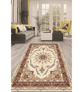 Dijital Kaymaz Taban Yıkanabilir Modern Renkli Salon Halısı Mutfak Halısı Yolluk ND-HT-67 (Bej)