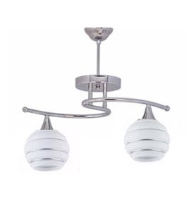 MYLİGHTS  KROM  İKİLİ SPOR MODERN AVİZE OPAL CAM (Siyah)