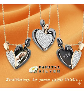 925 Ayar Kişiye Özel Kalpli Kolye.Zirkon Taşlı.rose.gold.rodaj