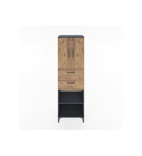 Hyperion Dolap 4 Raflı 2 Çekmeceli 2 Kapaklı 60x44x195 Antrasit-Çam