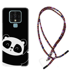 Tecno Camon 16 18P Pova Kılıf Boyun Asklı Rasta Silikon Bay Bay Panda 1784