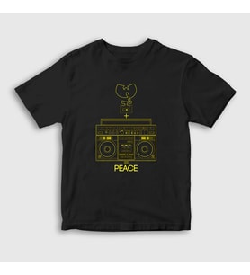 Presmono Unisex Çocuk Siyah Peace Wu Tang Clan T-Shirt 304081tt
