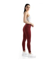 Spocket Kadın Bordo Cepli Yüksek Bel Toparlayıcı, Sıkılaştırıcı Yoga Tayt 25" (Bordo)
