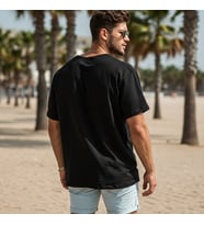 Kısa Kol Müslin Erkek Tshirt (Siyah)