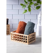 Bambu Organizer Büyük Dolap İçi Düzenleyici Sepet 18x26 cm