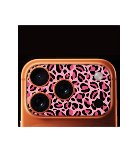 iPhone 17 Pro Tam Kaplayan Kamera Çerçeve Koruyucu Desenli Baskılı - SÜSLÜ LEOPAR