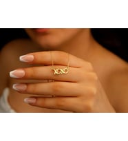 Kişiye Özel Xoxo Kolye 925K Gümüş (Gold)