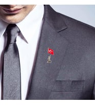 Atatürk Silüeti ve Bayrak Rozet Seti HD974