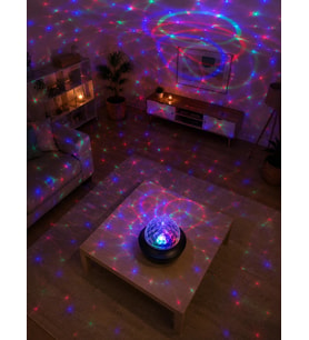 RGB Bluetooth Disko Lambası Dahili Hoparlörlü Müzikli Parti Işığı USB ve TF Kartlı