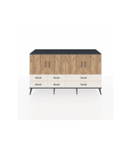Kronos Konsol 6 Raflı 6 Çekmeceli 4 Kapaklı 176x59x99 Antrasit-Çam/Aytaşı